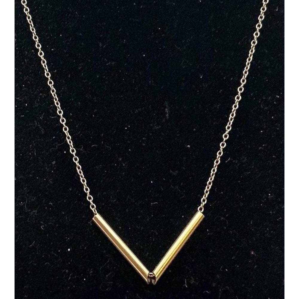 Lotus Jewelry Studio 925 GF Sliding Bar‎ Necklace 16" Minimalist Gold Fill
